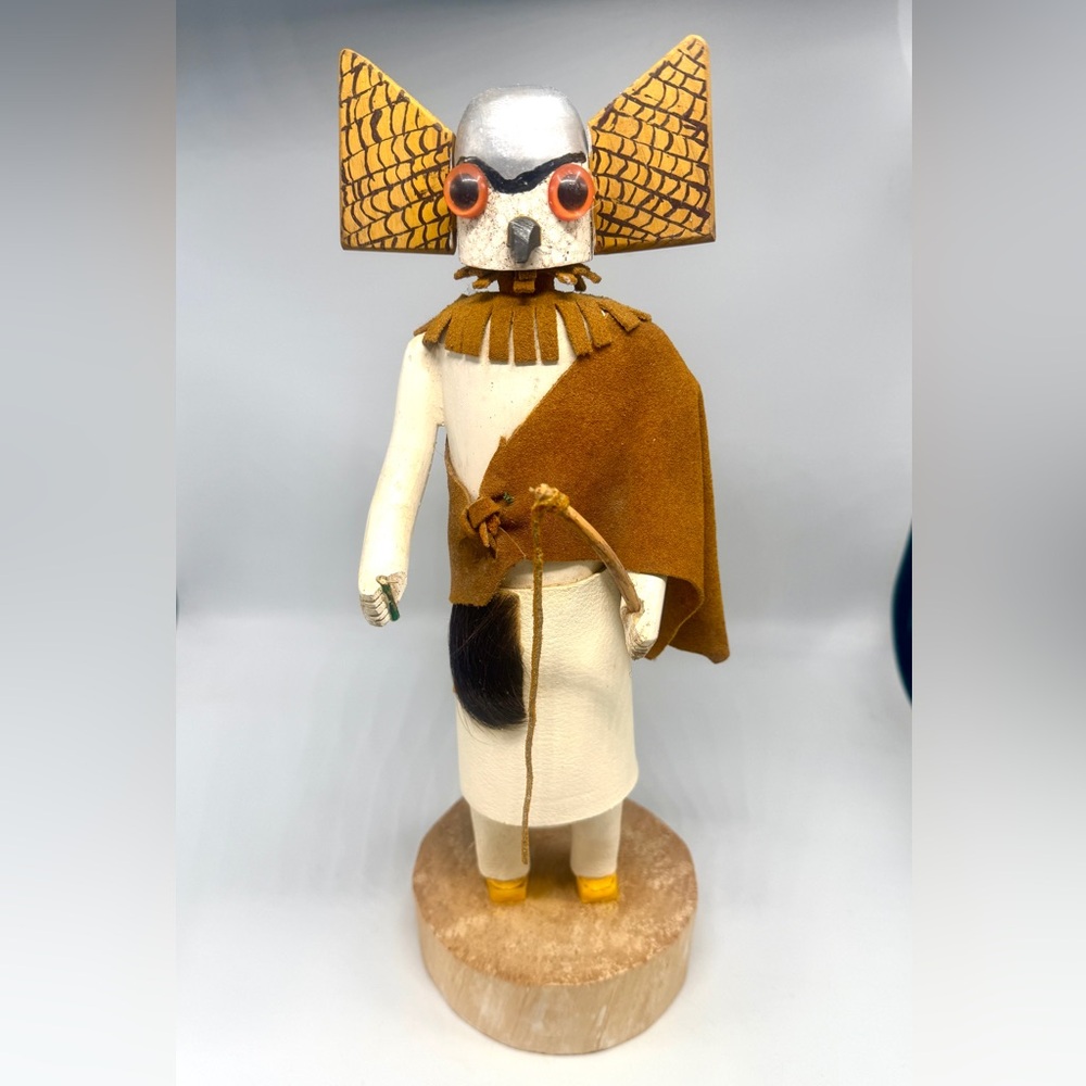 Antique 12” Hopi White Owl Native American Kachina Doll, Signed